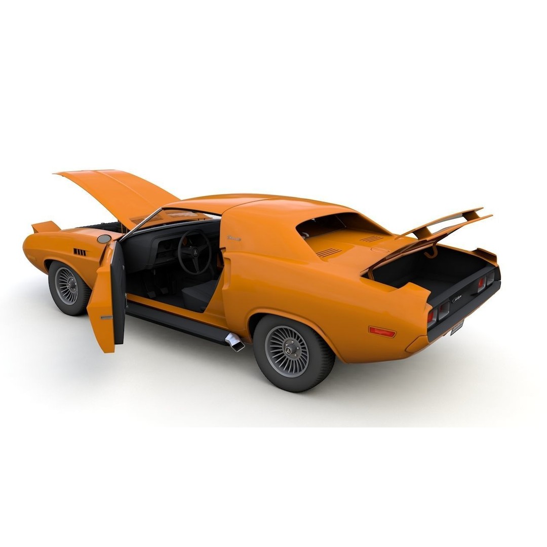 Dodge Diamante 1970 3D Model – High Poly Antique Car, FBX, OBJ - View 10