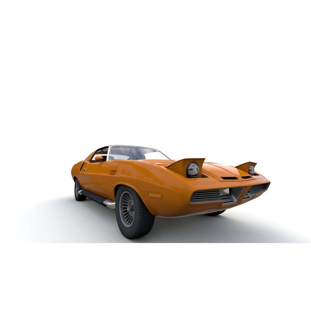 Dodge Diamante 1970 3D Model – High Poly Antique Car, FBX, OBJ - View 11