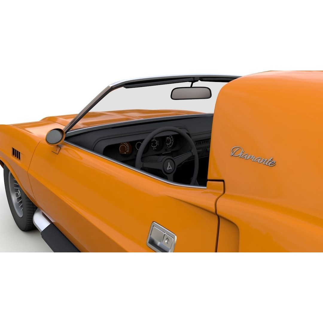 Dodge Diamante 1970 3D Model – High Poly Antique Car, FBX, OBJ - View 16