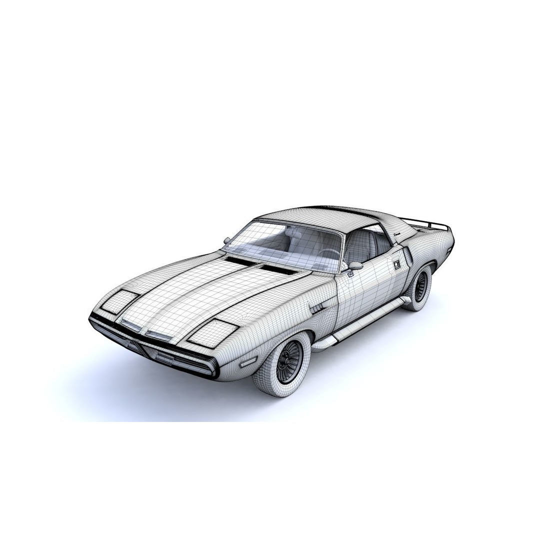 Dodge Diamante 1970 3D Model – High Poly Antique Car, FBX, OBJ - View 21