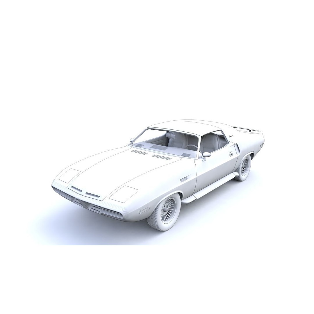 Dodge Diamante 1970 3D Model – High Poly Antique Car, FBX, OBJ - View 22
