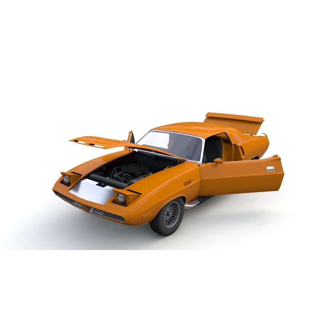 Dodge Diamante 1970 3D Model – High Poly Antique Car, FBX, OBJ - View 3