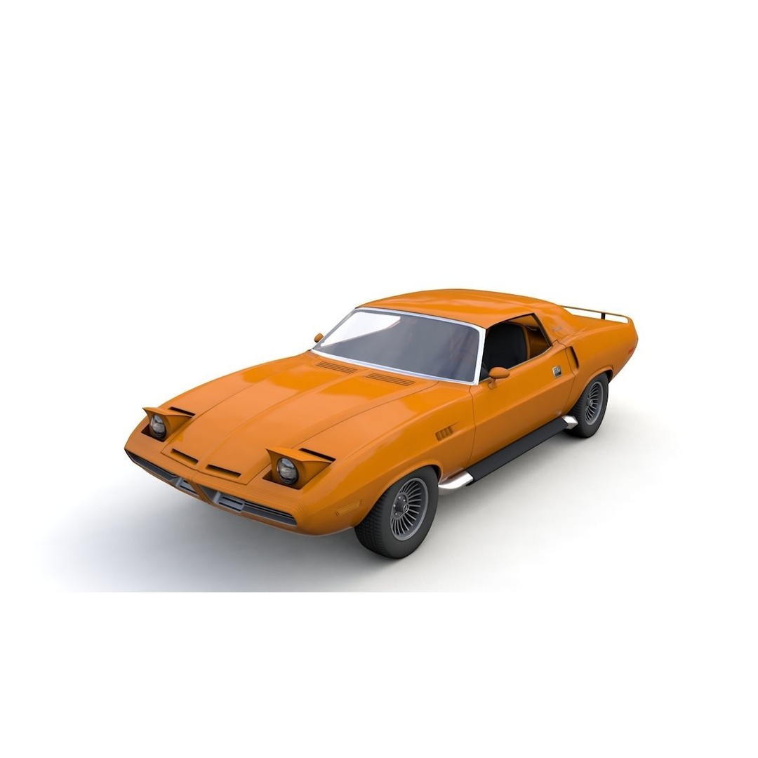 Dodge Diamante 1970 3D Model – High Poly Antique Car, FBX, OBJ - View 4