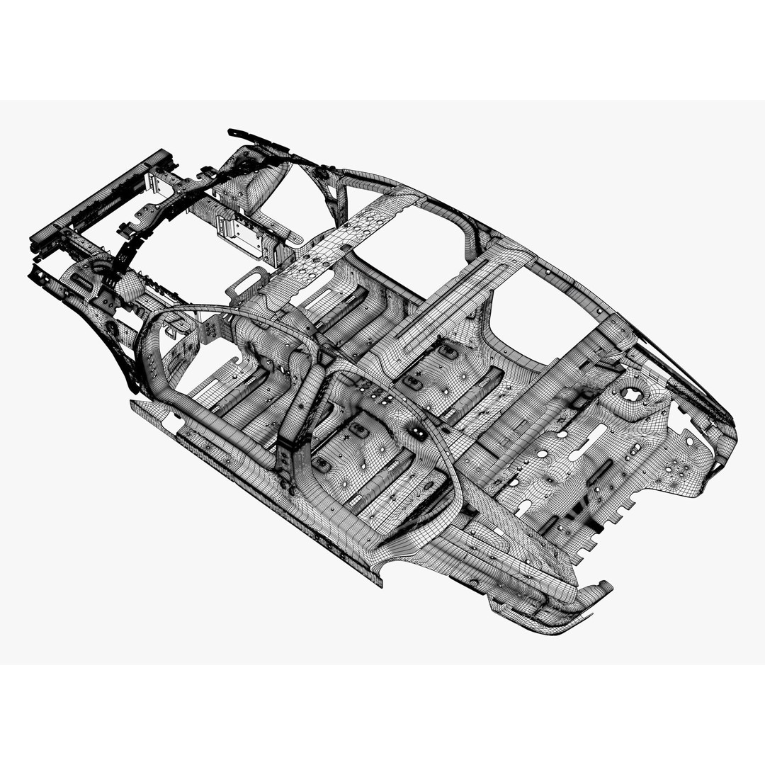 Car Frame Body Liftback Sedan M1 3D Model – Realistic Design, Blender & FBX Formats