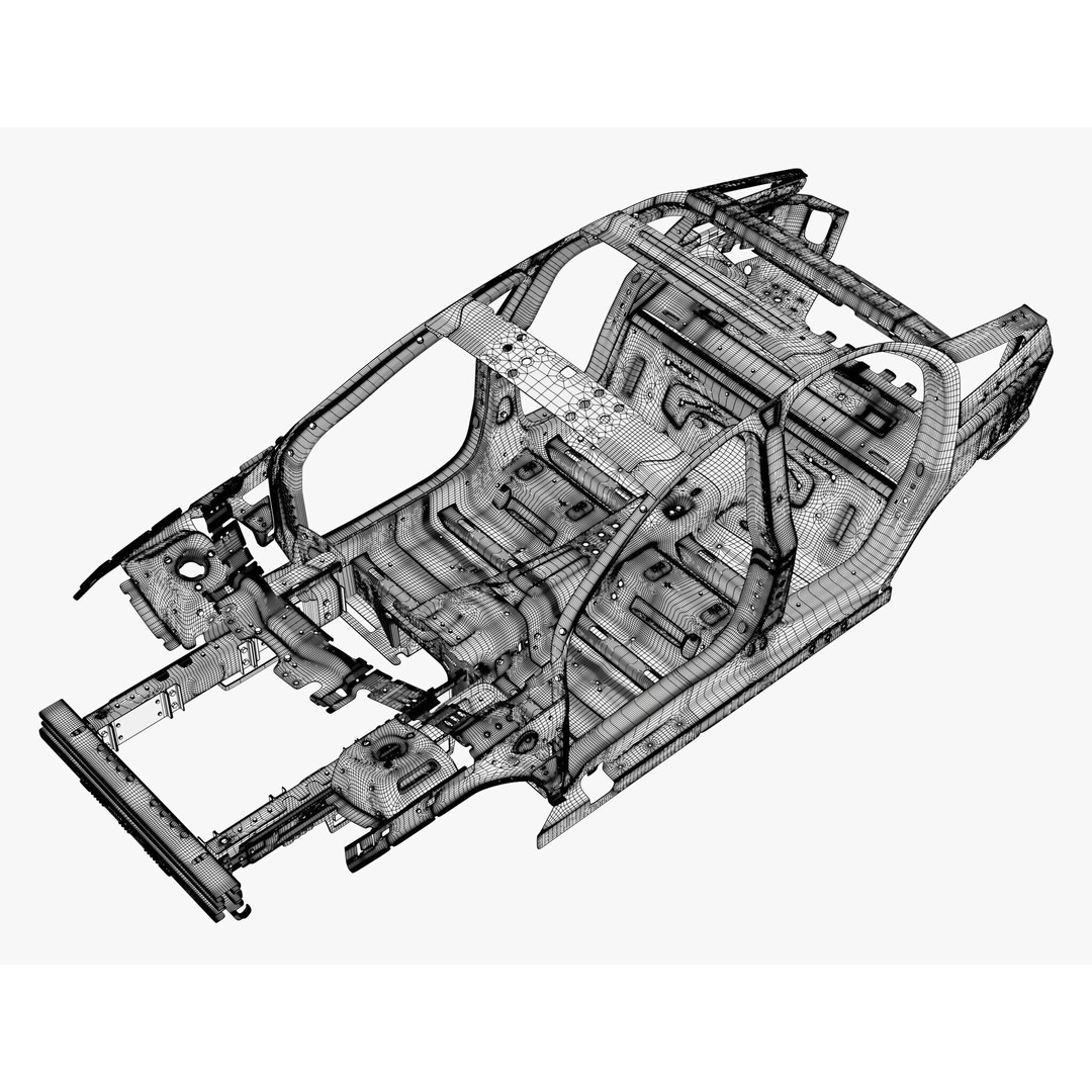 Car Frame Body Liftback Sedan M1 3D Model – Realistic Design, Blender & FBX Formats - View 10