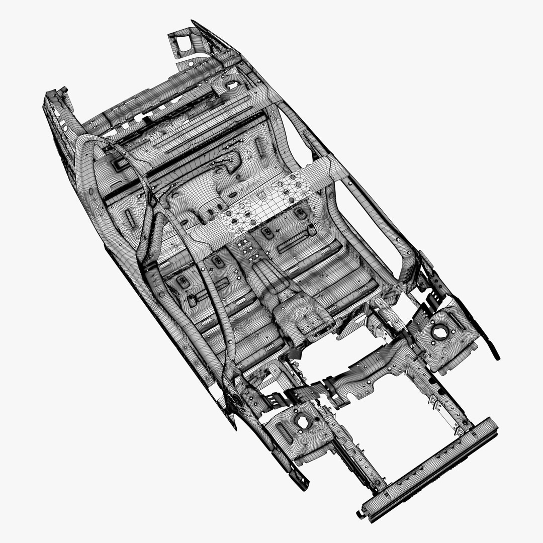 Car Frame Body Liftback Sedan M1 3D Model – Realistic Design, Blender & FBX Formats - View 12