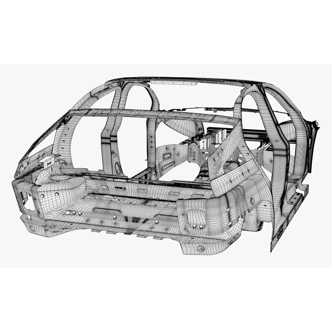 Car Frame Body Liftback Sedan M1 3D Model – Realistic Design, Blender & FBX Formats - View 13