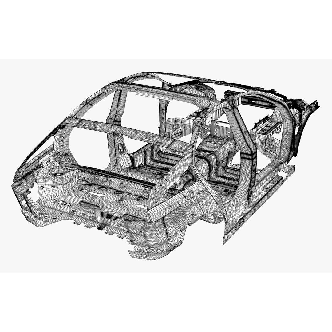 Car Frame Body Liftback Sedan M1 3D Model – Realistic Design, Blender & FBX Formats - View 14