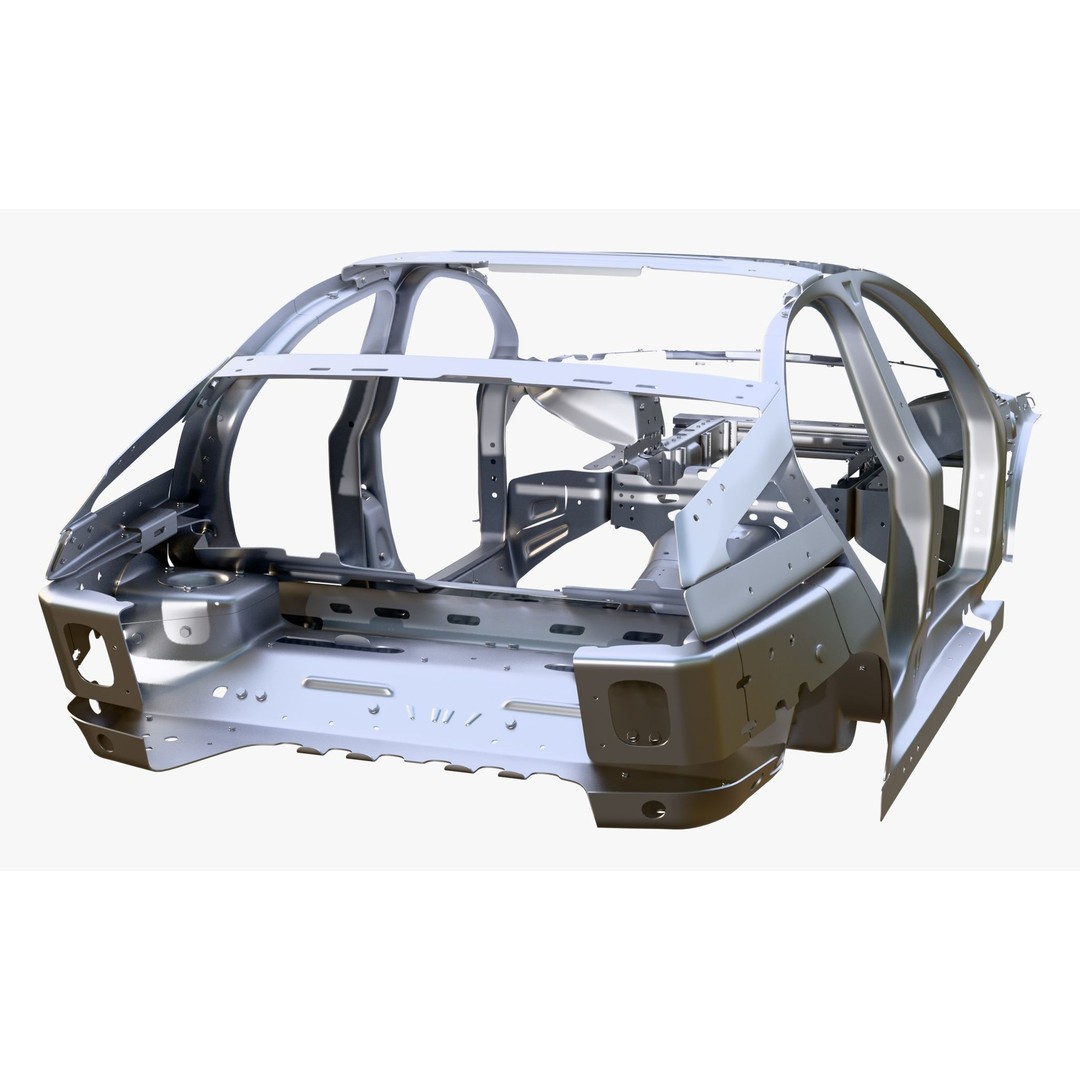 Car Frame Body Liftback Sedan M1 3D Model – Realistic Design, Blender & FBX Formats - View 6