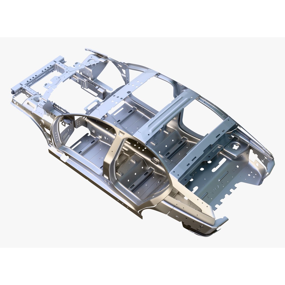 Car Frame Body Liftback Sedan M1 3D Model – Realistic Design, Blender & FBX Formats - View 8
