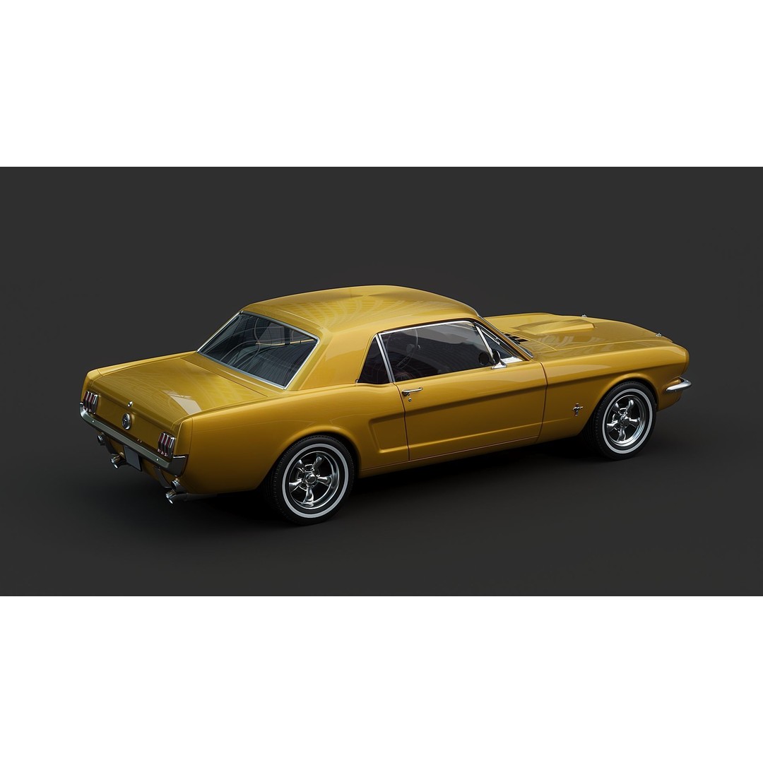 Ford Mustang 1964 3D Model – Classic Car Asset, FBX, OBJ Formats - View 3