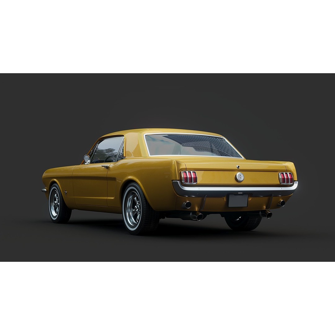 Ford Mustang 1964 3D Model – Classic Car Asset, FBX, OBJ Formats - View 5