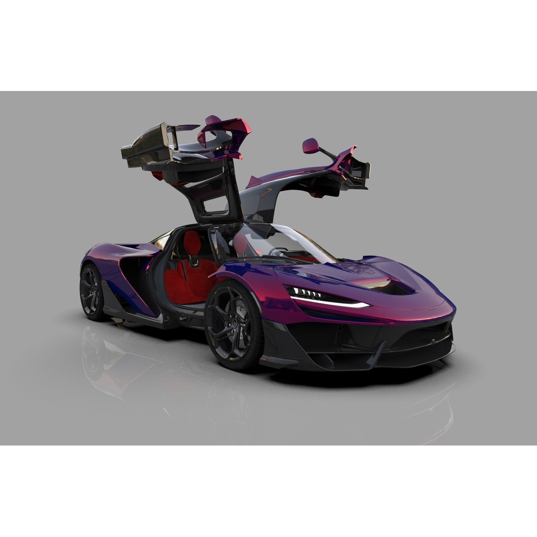 McLaren W1 2025 3D Model – High-Poly Interior, FBX, OBJ, Blender - View 26