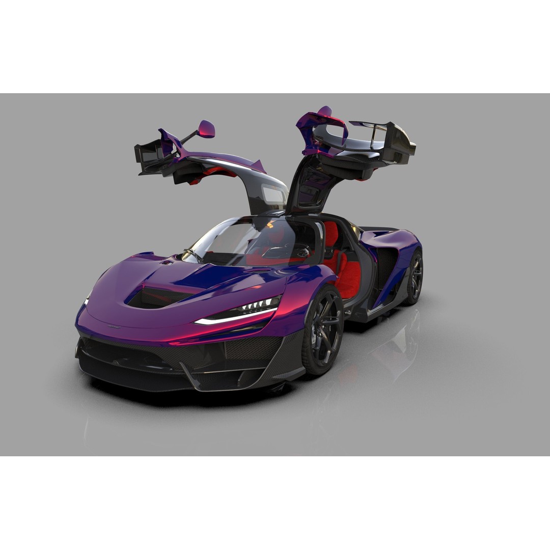 McLaren W1 2025 3D Model – High-Poly Interior, FBX, OBJ, Blender - View 27