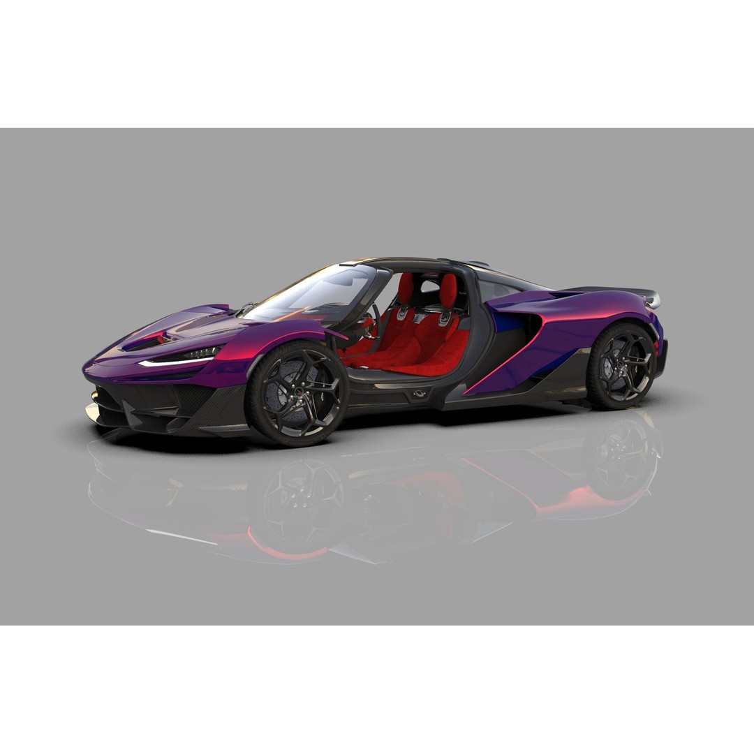 McLaren W1 2025 3D Model – High-Poly Interior, FBX, OBJ, Blender - View 29