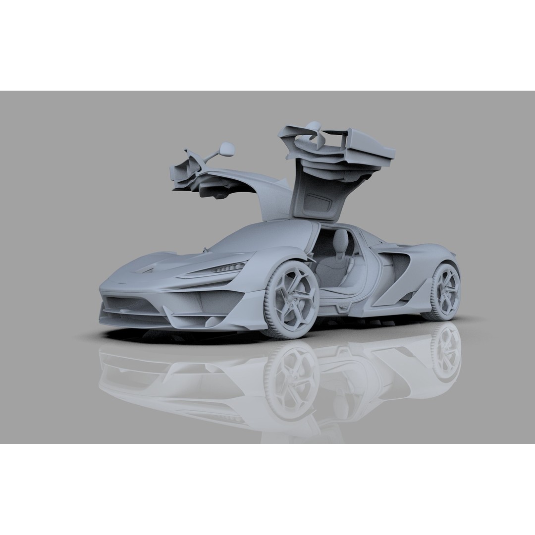 McLaren W1 2025 3D Model – High-Poly Interior, FBX, OBJ, Blender - View 53
