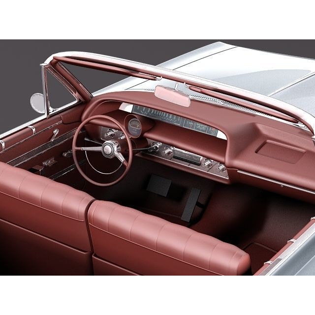Chevrolet Impala Convertible 3D Model – High Poly Antique Car, FBX, OBJ - View 10
