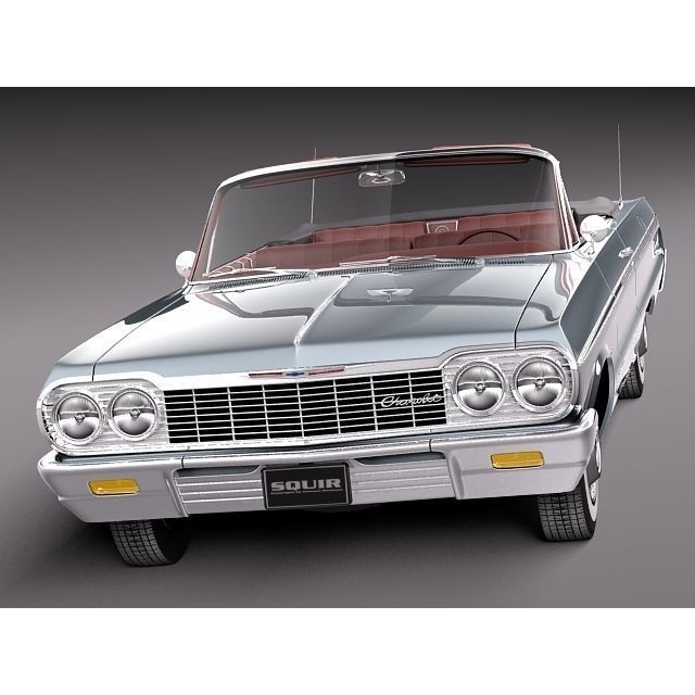 Chevrolet Impala Convertible 3D Model – High Poly Antique Car, FBX, OBJ - View 3