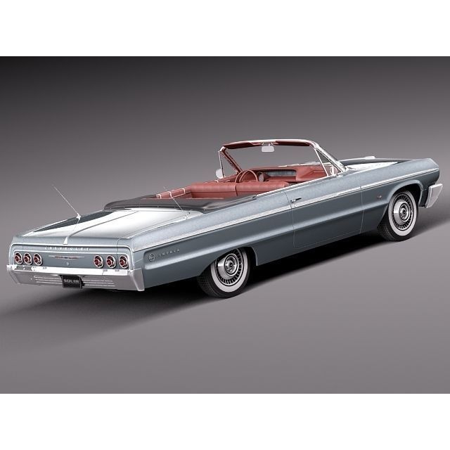 Chevrolet Impala Convertible 3D Model – High Poly Antique Car, FBX, OBJ - View 6