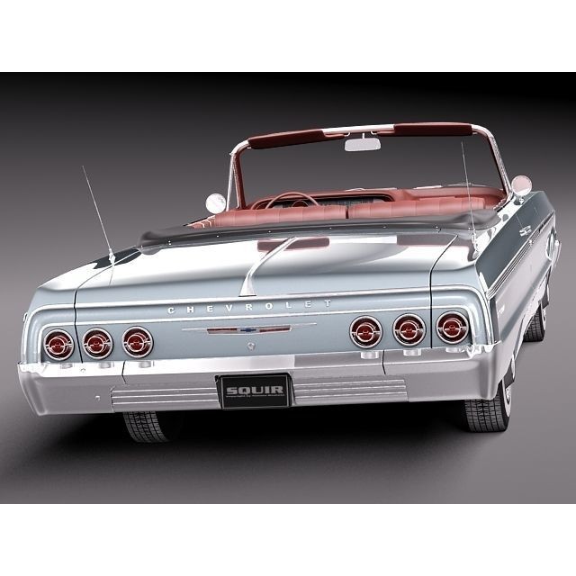 Chevrolet Impala Convertible 3D Model – High Poly Antique Car, FBX, OBJ - View 7