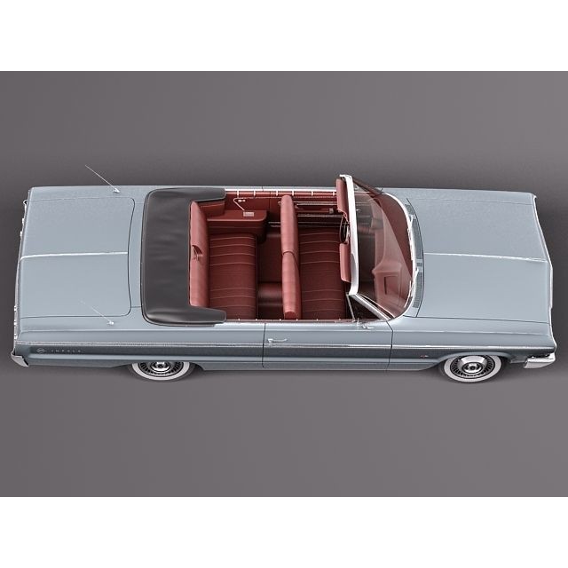 Chevrolet Impala Convertible 3D Model – High Poly Antique Car, FBX, OBJ - View 9
