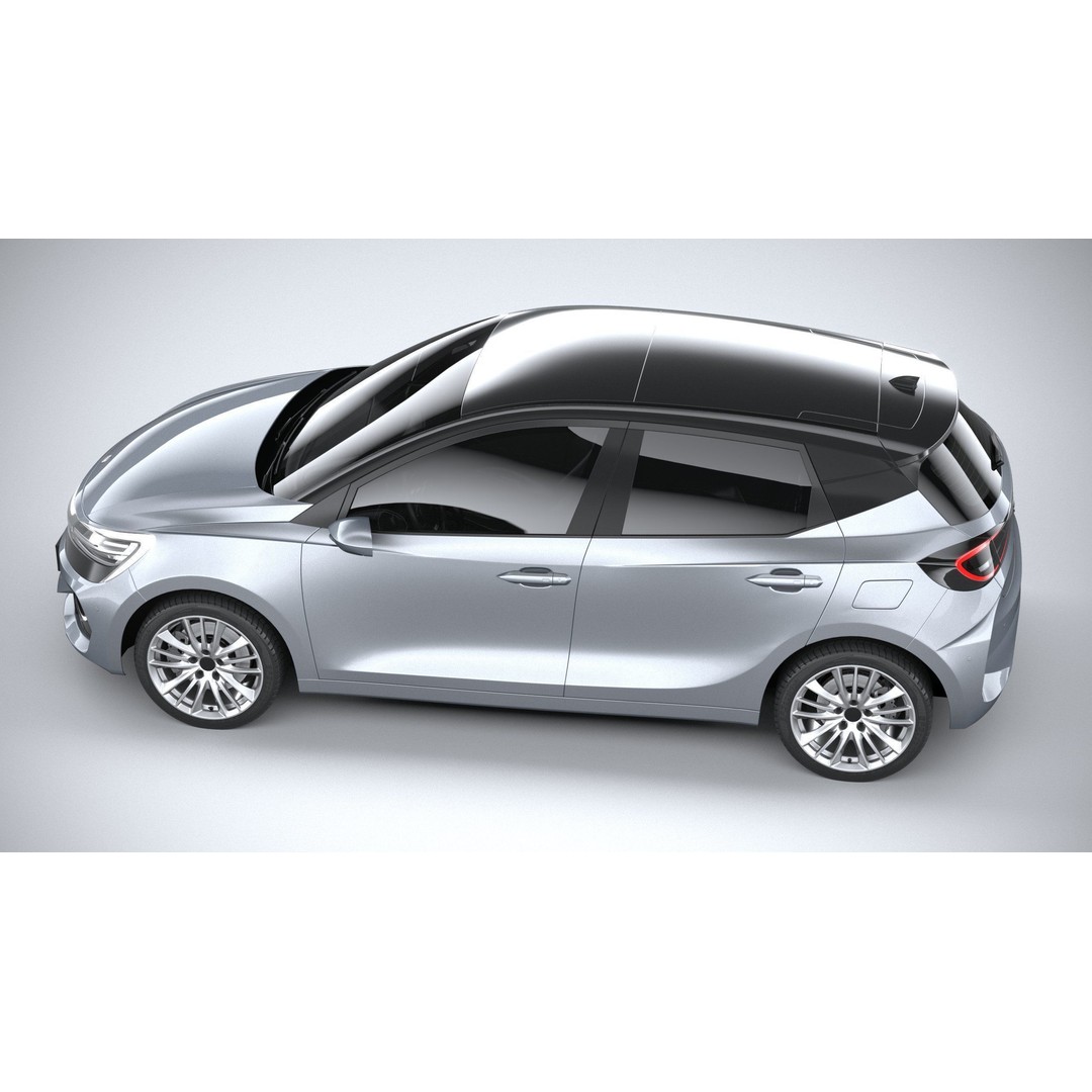 Generic Hatchback 3D Model – High Poly Car Asset, FBX, OBJ, 3dsmax - View 11