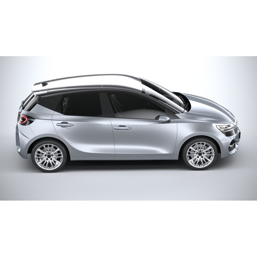 Generic Hatchback 3D Model – High Poly Car Asset, FBX, OBJ, 3dsmax - View 13