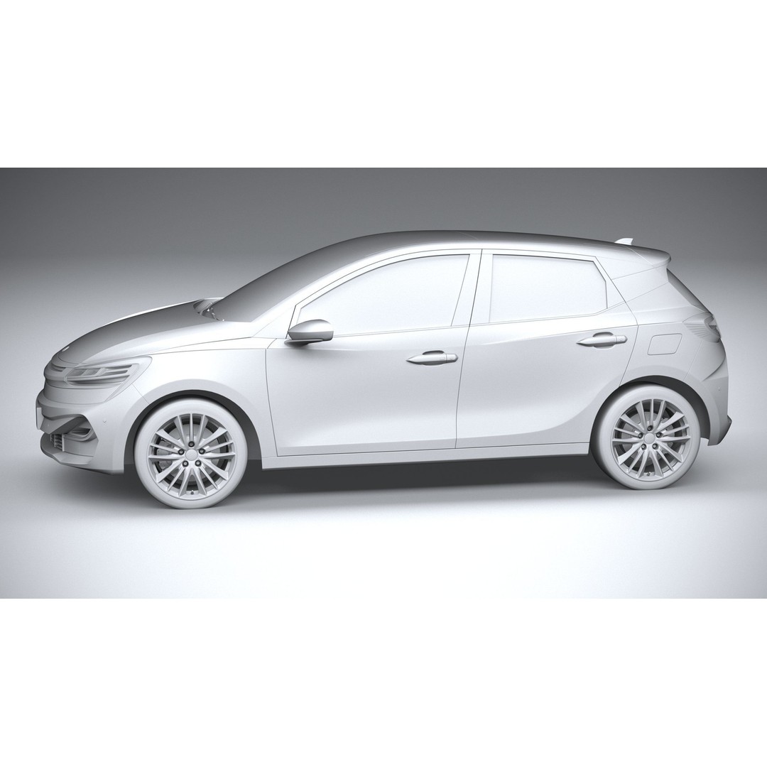 Generic Hatchback 3D Model – High Poly Car Asset, FBX, OBJ, 3dsmax - View 24
