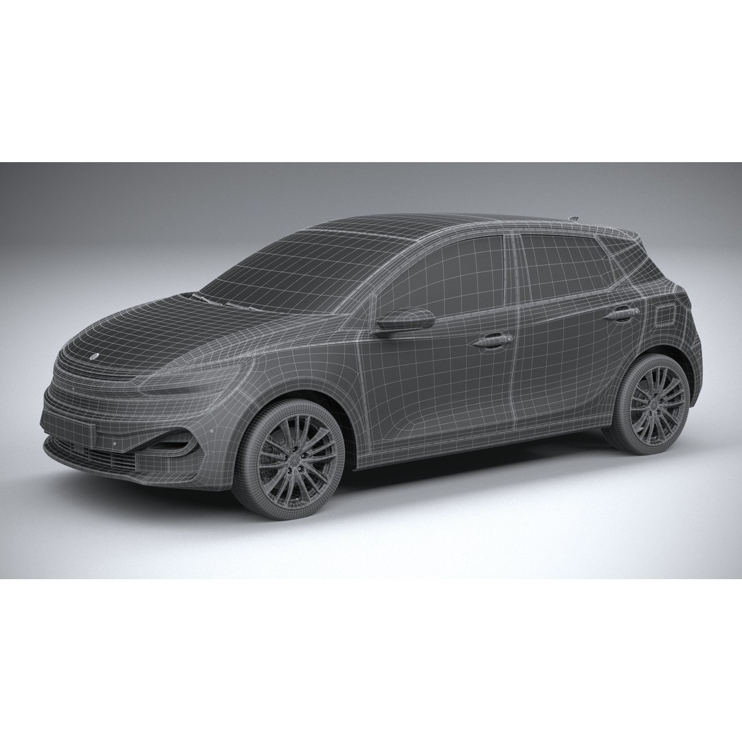 Generic Hatchback 3D Model – High Poly Car Asset, FBX, OBJ, 3dsmax - View 30