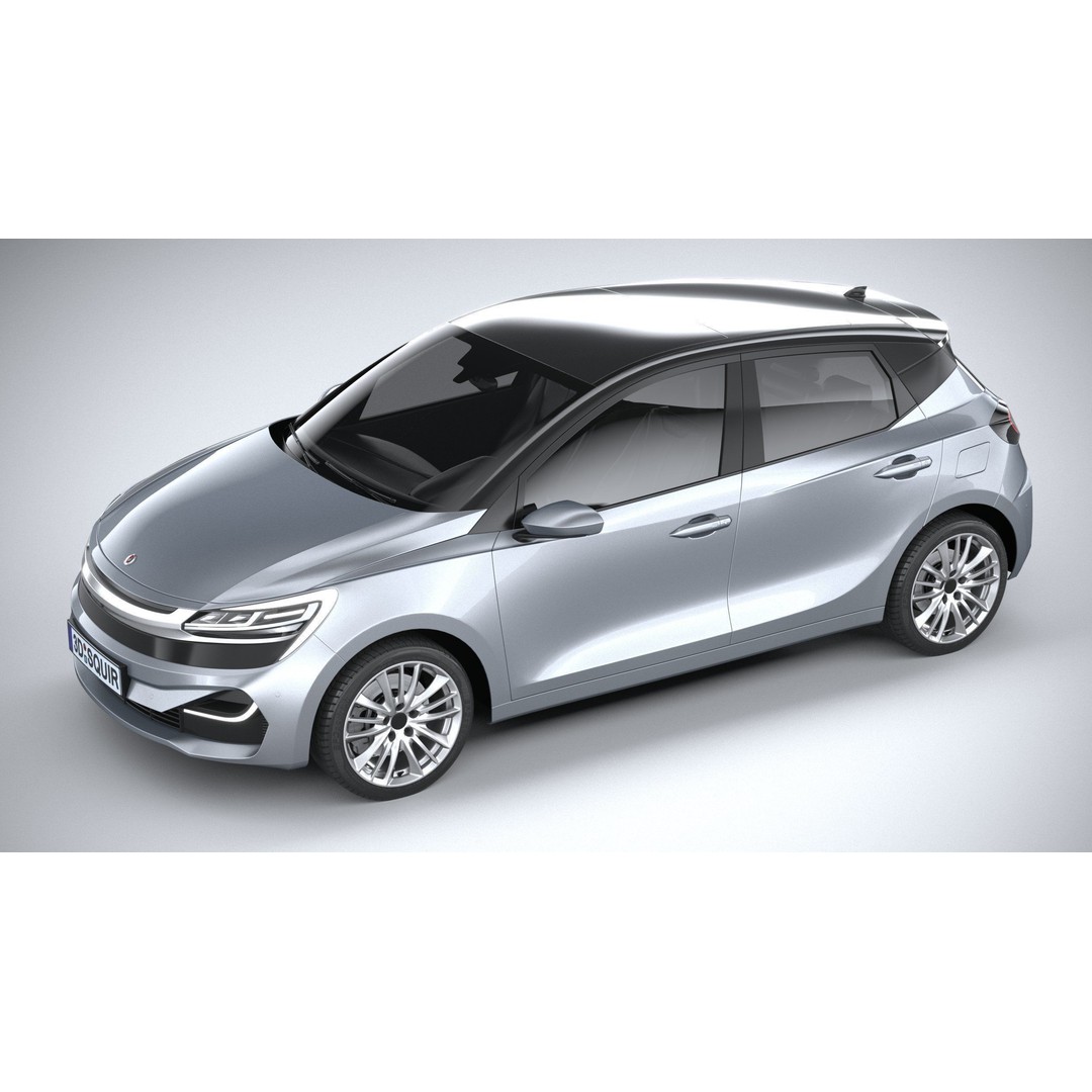 Generic Hatchback 3D Model – High Poly Car Asset, FBX, OBJ, 3dsmax - View 9