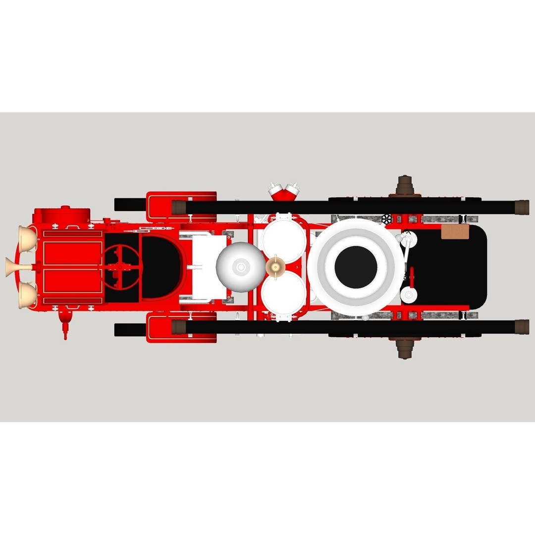 Christie Fire Truck 3D Model – Antique Steam Engine, FBX & OBJ Formats