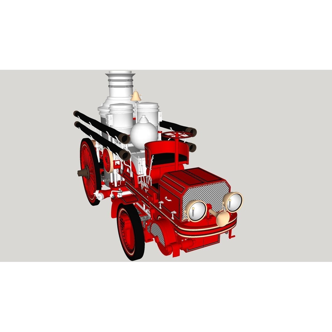 Christie Fire Truck 3D Model – Antique Steam Engine, FBX & OBJ Formats - View 20