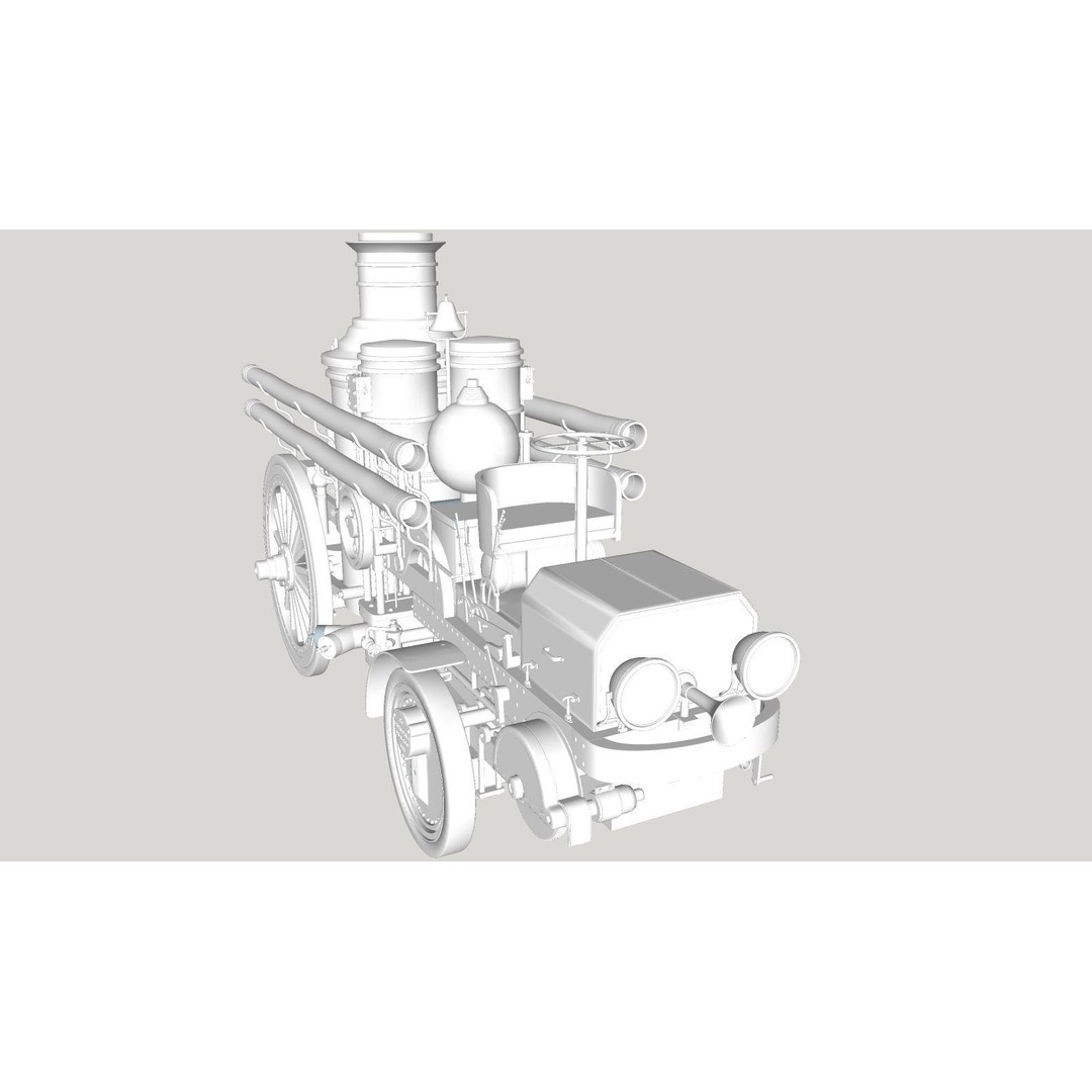 Christie Fire Truck 3D Model – Antique Steam Engine, FBX & OBJ Formats - View 26