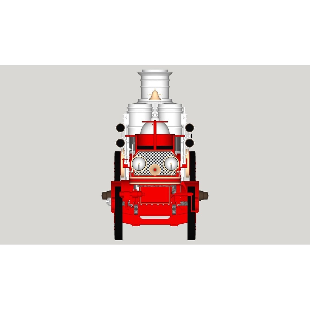 Christie Fire Truck 3D Model – Antique Steam Engine, FBX & OBJ Formats - View 27