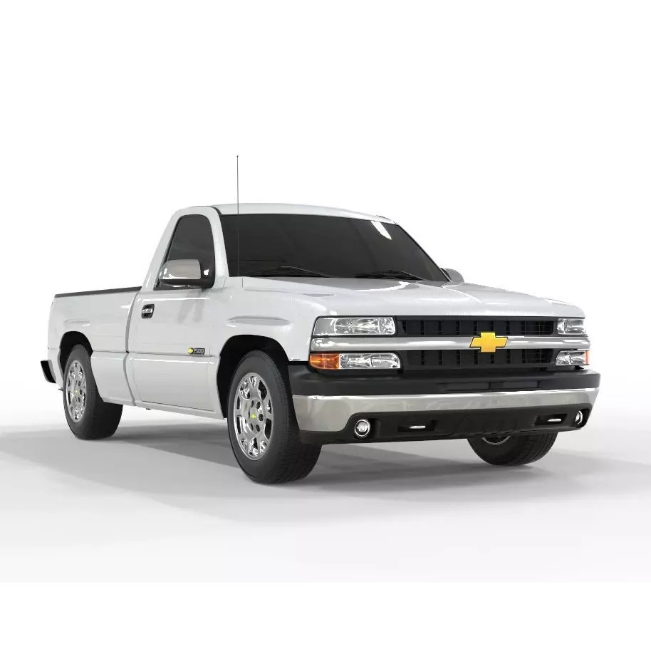 Chevrolet Silverado 2001 1500 3D Model – Low Poly Truck Asset, FBX - View 2