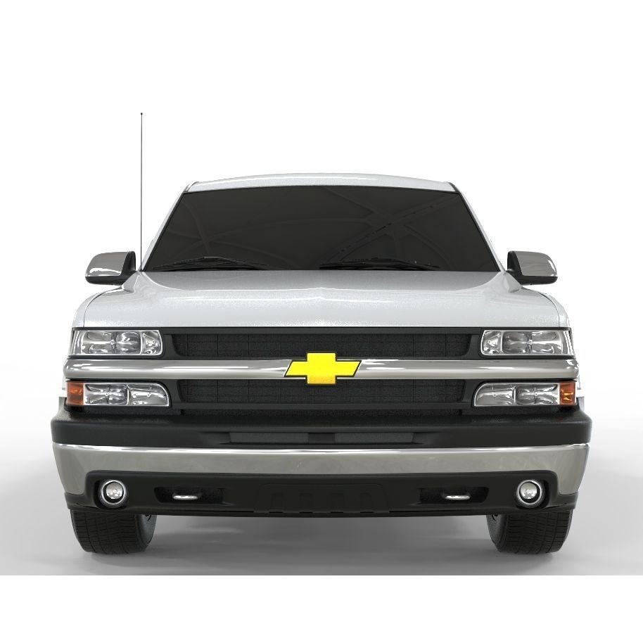 Chevrolet Silverado 2001 1500 3D Model – Low Poly Truck Asset, FBX - View 5