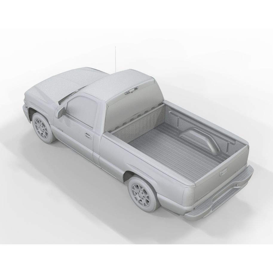 Chevrolet Silverado 2001 1500 3D Model – Low Poly Truck Asset, FBX - View 8
