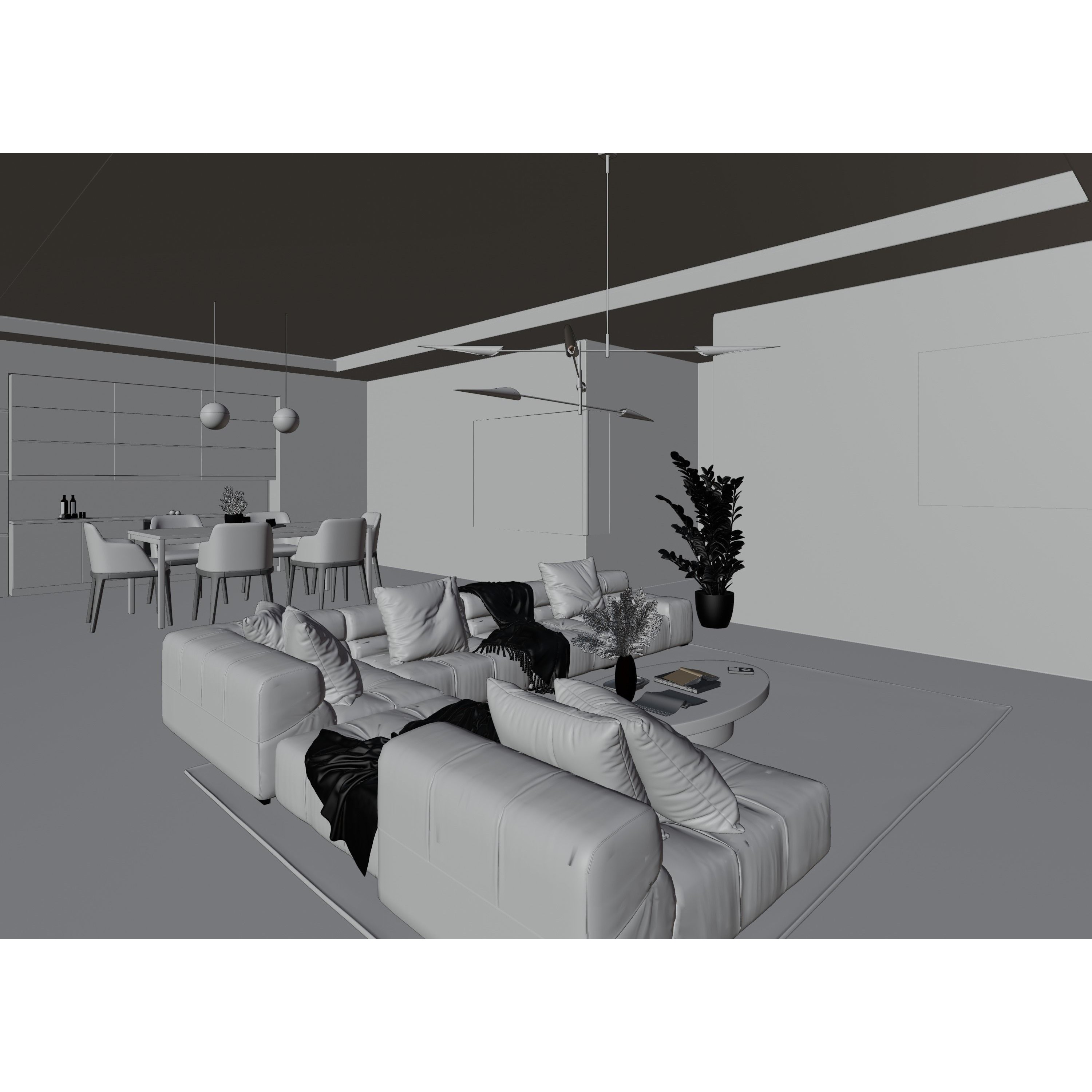 Luxury Apartment Scene - PBR 3D Model