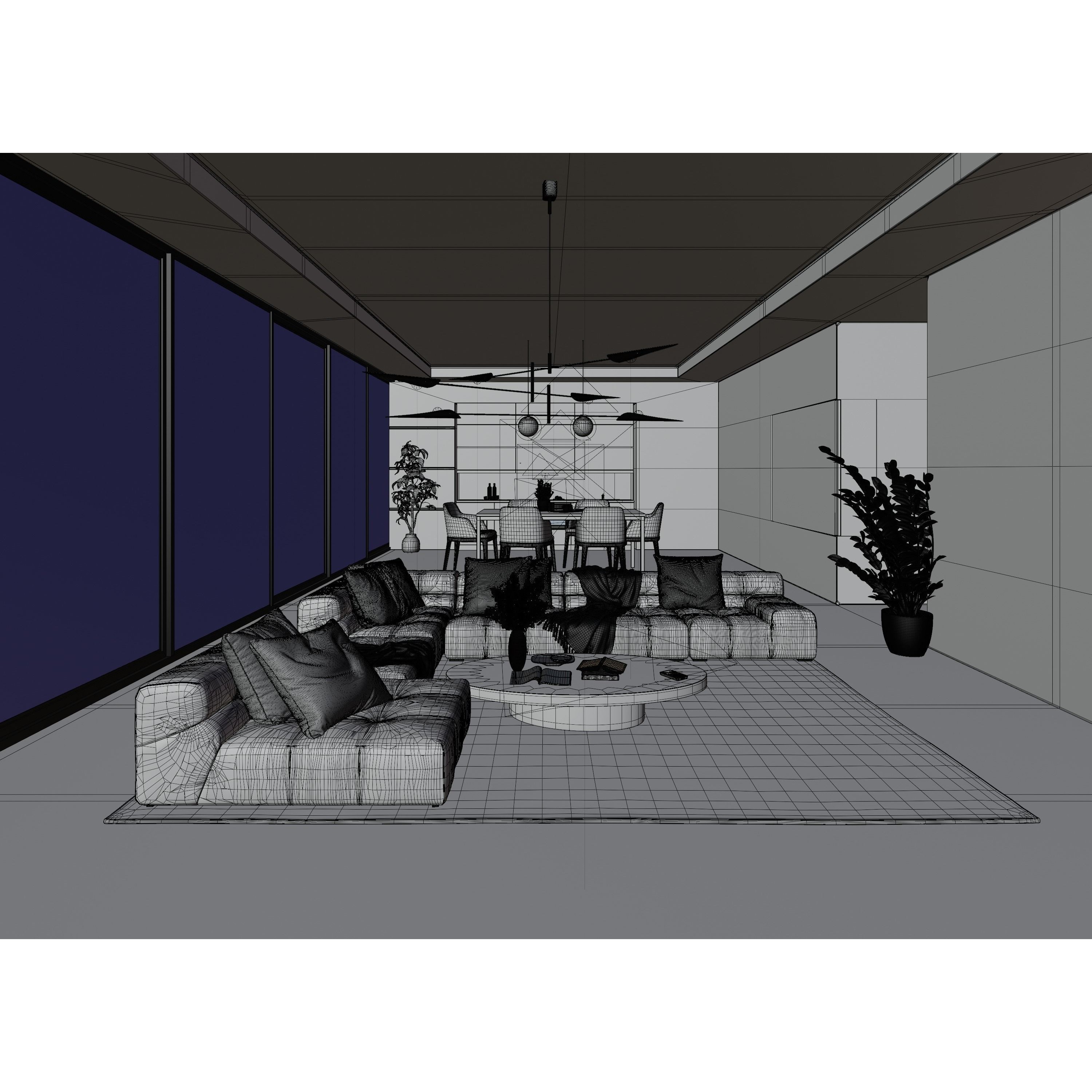 Luxury Apartment Scene - PBR 3D Model - View 11