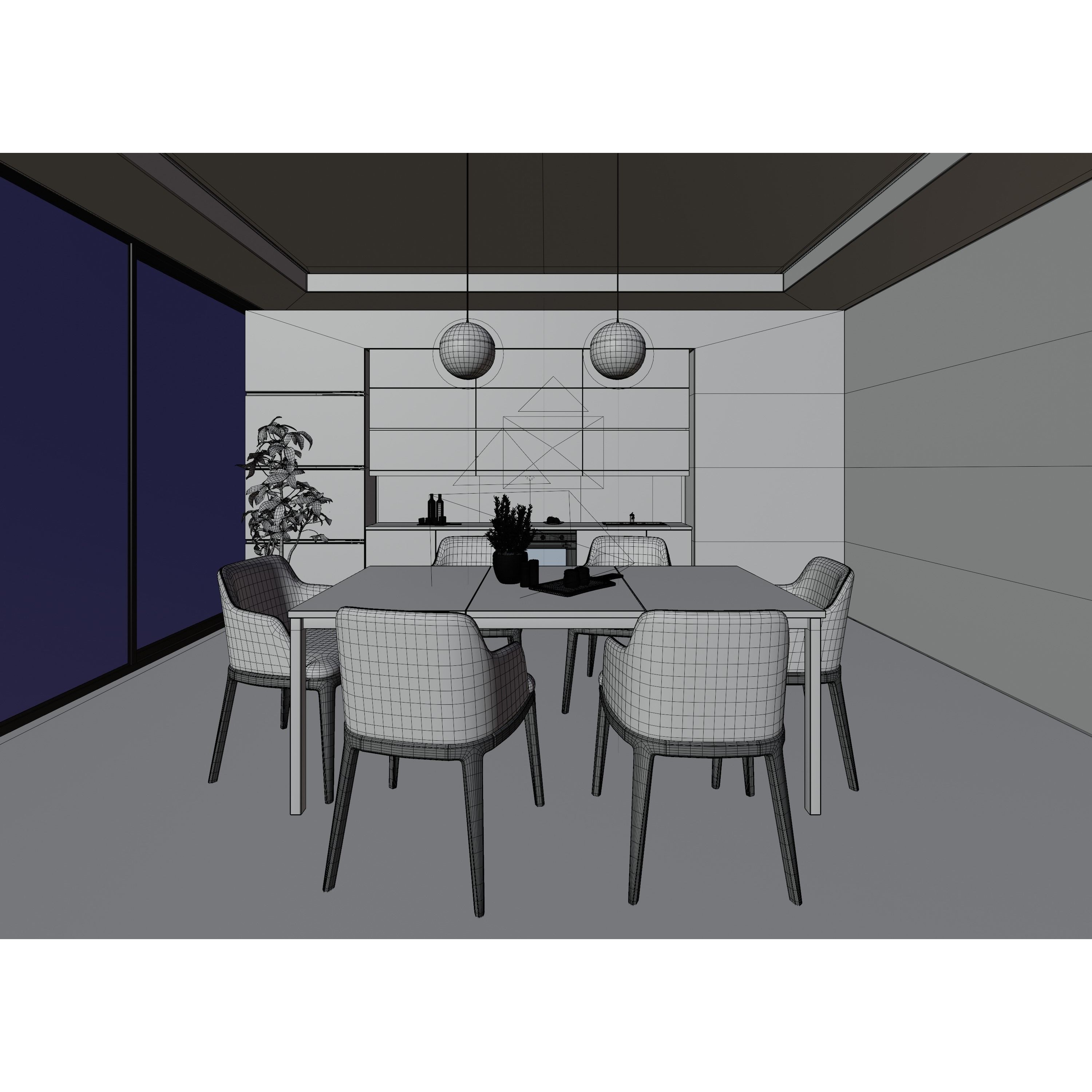 Luxury Apartment Scene - PBR 3D Model - View 13