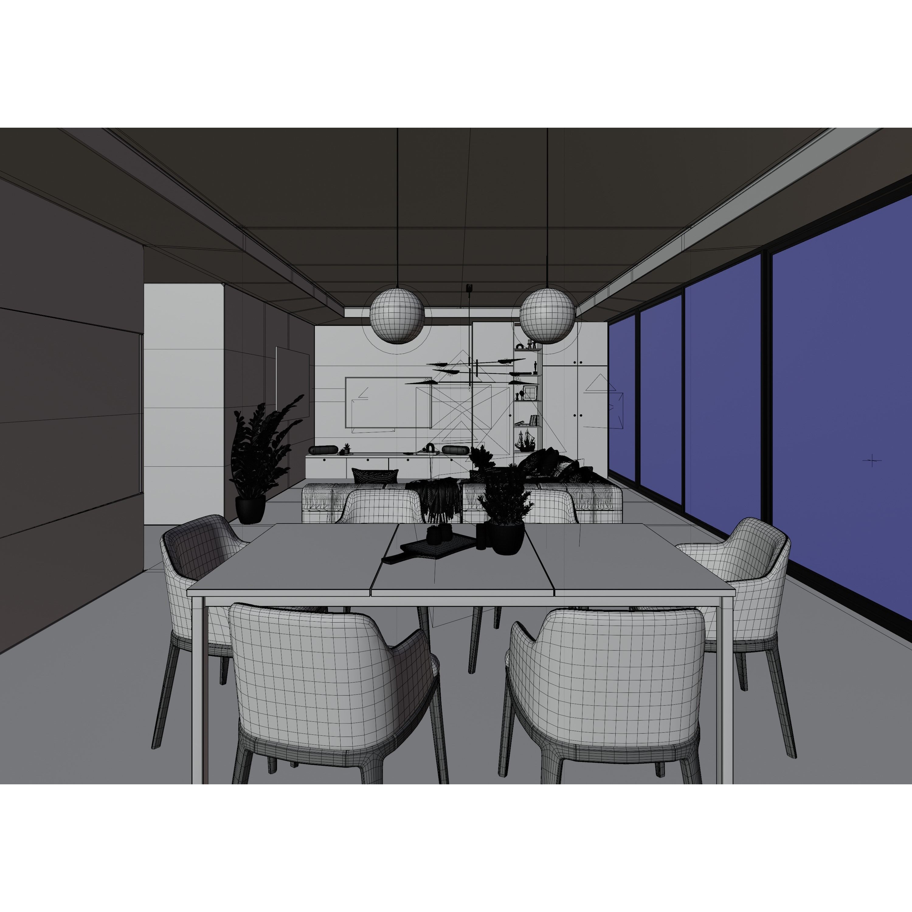 Luxury Apartment Scene - PBR 3D Model - View 15