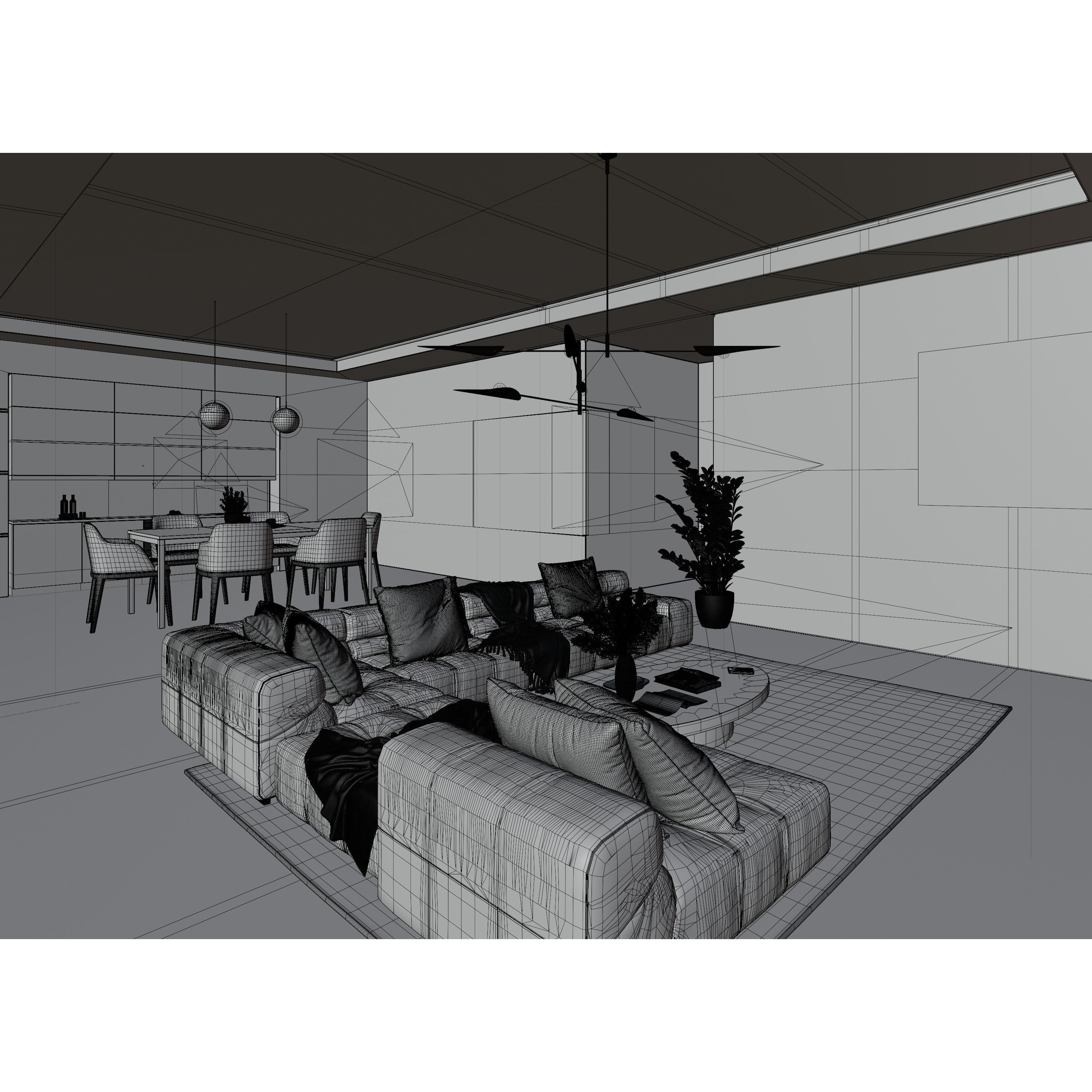 Luxury Apartment Scene - PBR 3D Model - View 17