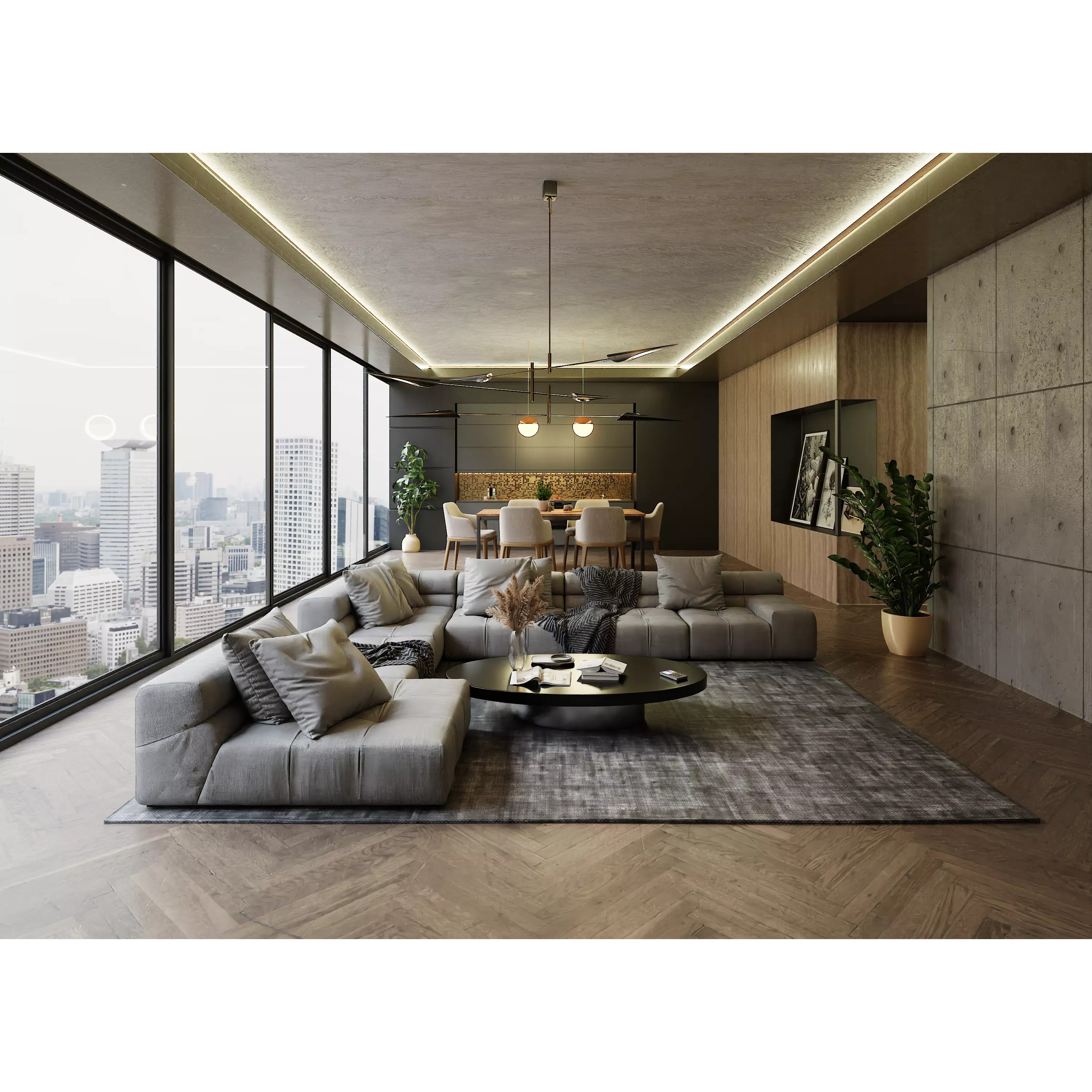 Luxury Apartment Scene - PBR 3D Model - View 2