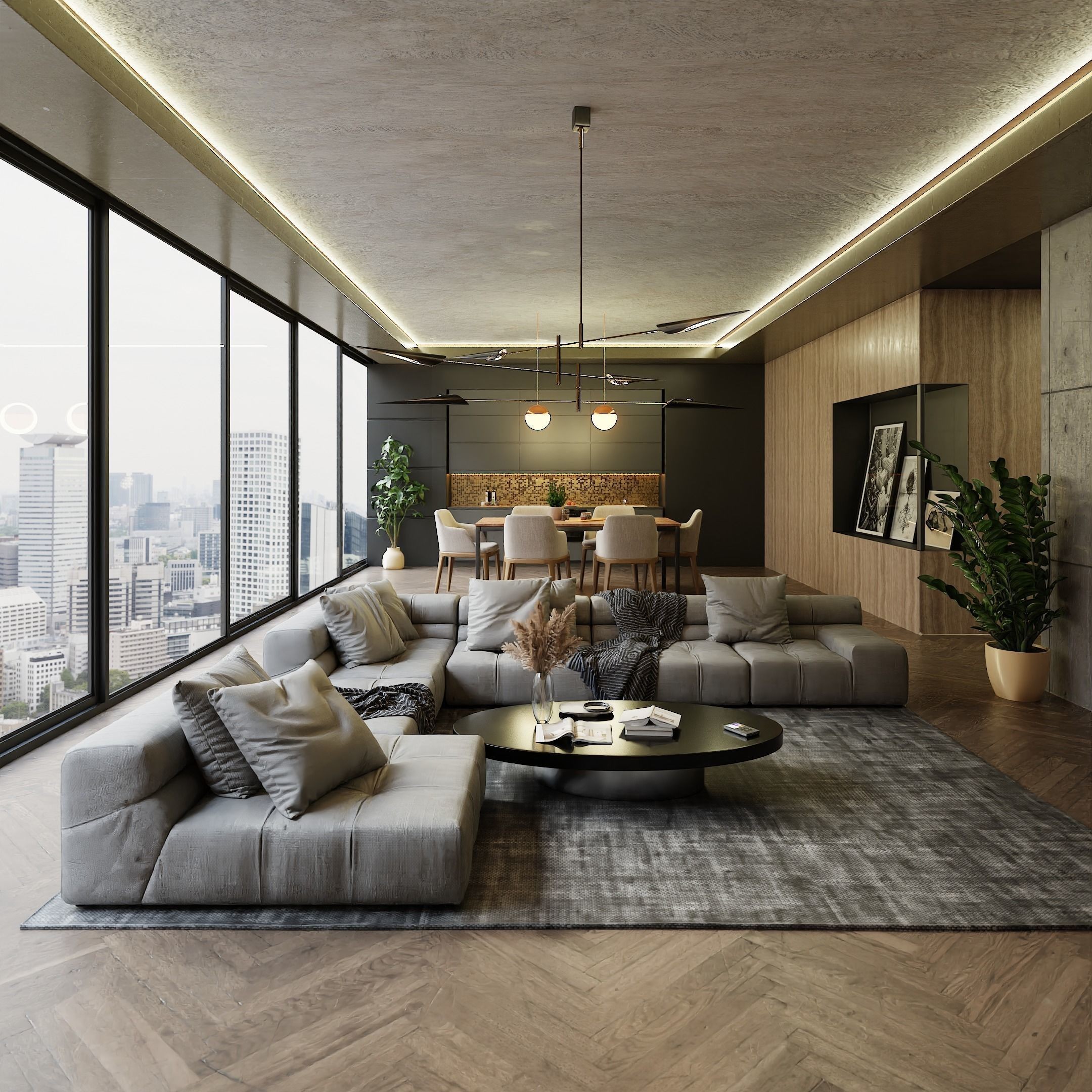 Luxury Apartment Scene - PBR 3D Model - View 3