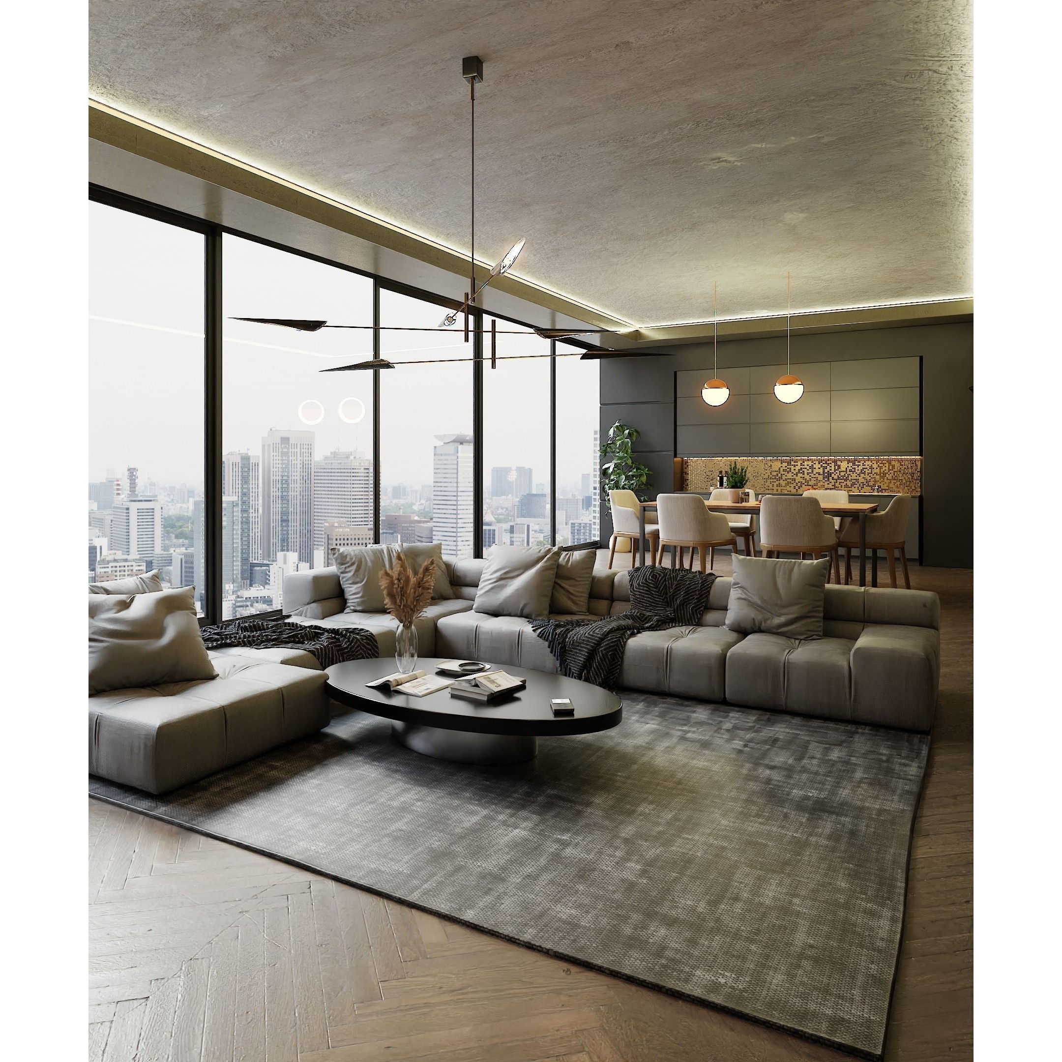 Luxury Apartment Scene - PBR 3D Model - View 4