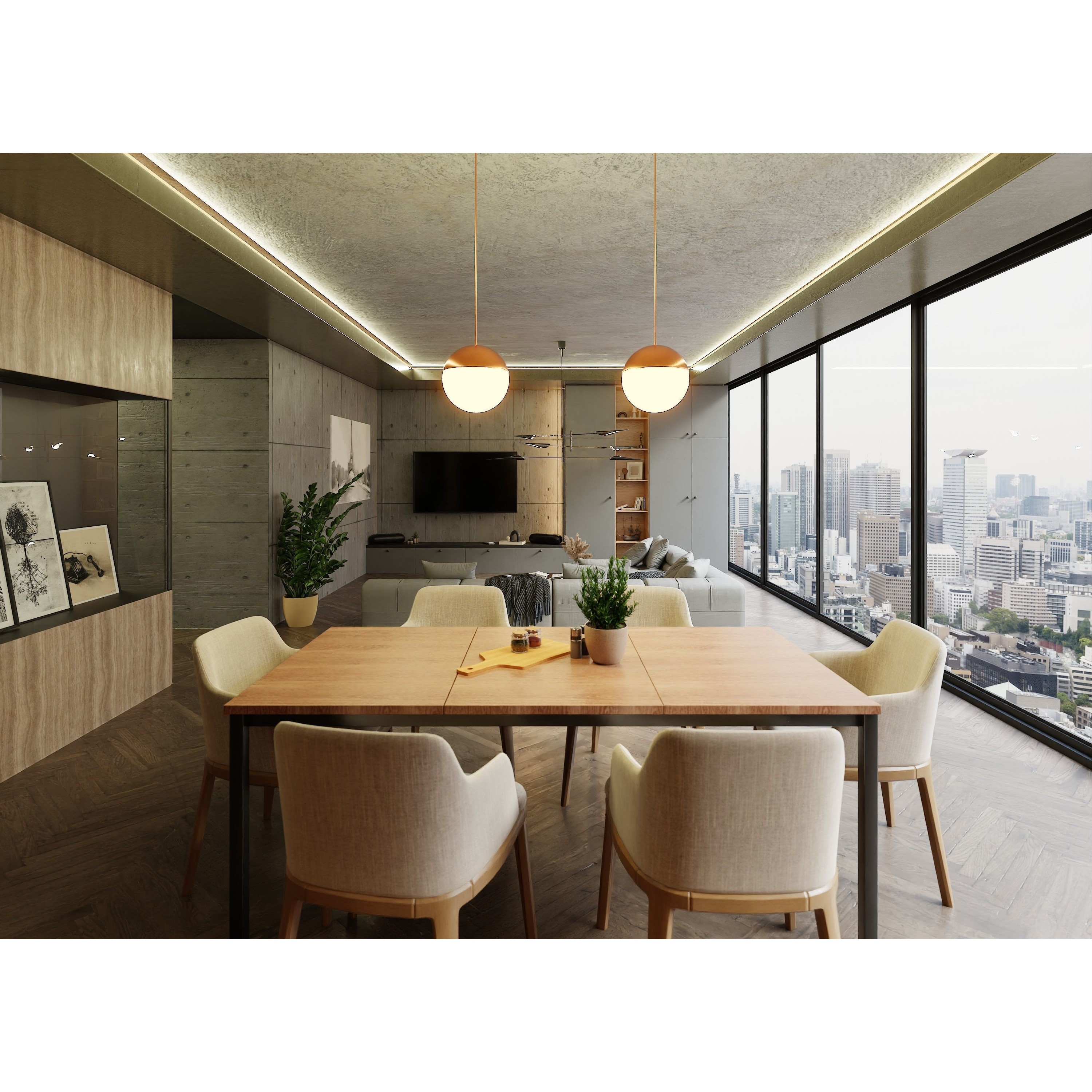 Luxury Apartment Scene - PBR 3D Model - View 7