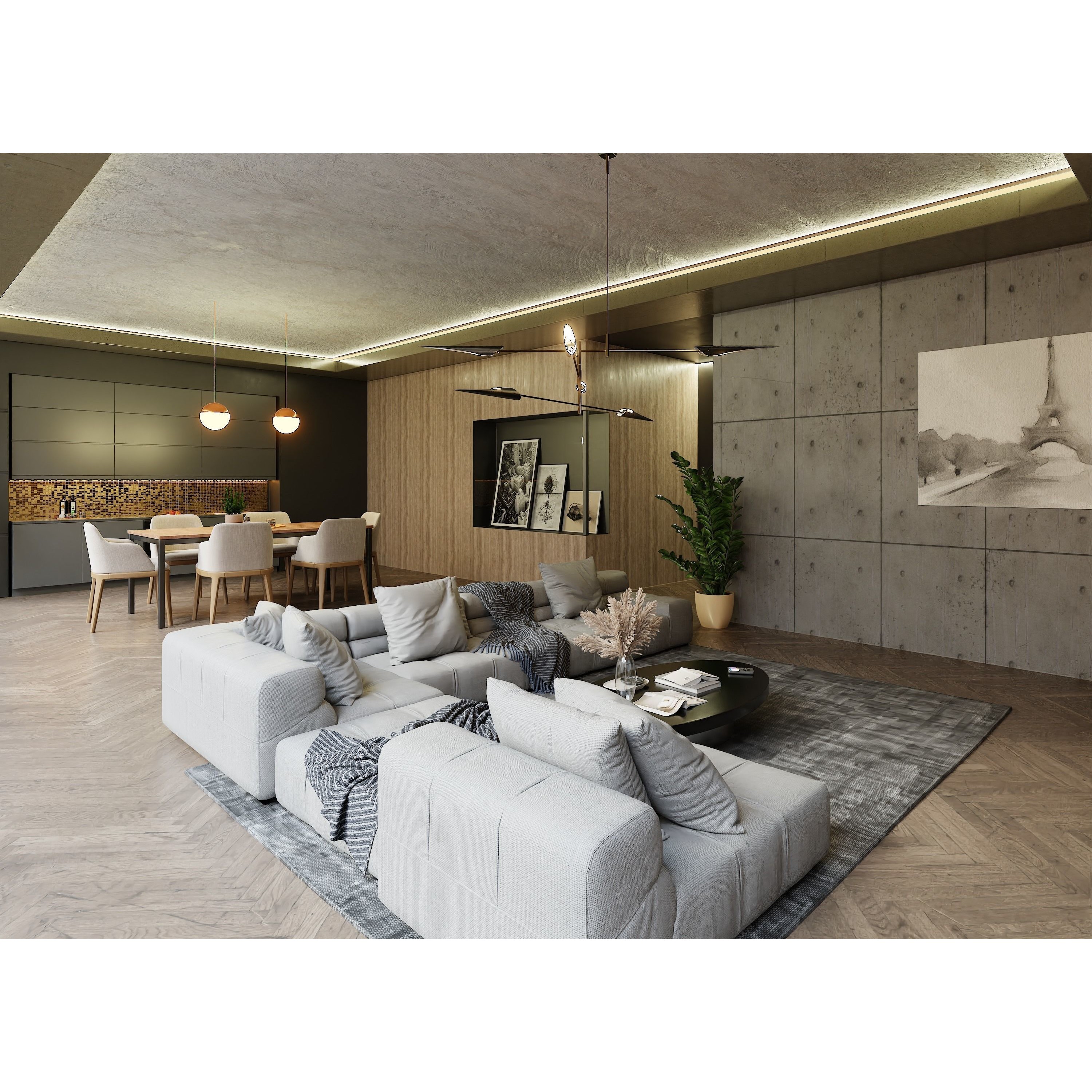 Luxury Apartment Scene - PBR 3D Model - View 8
