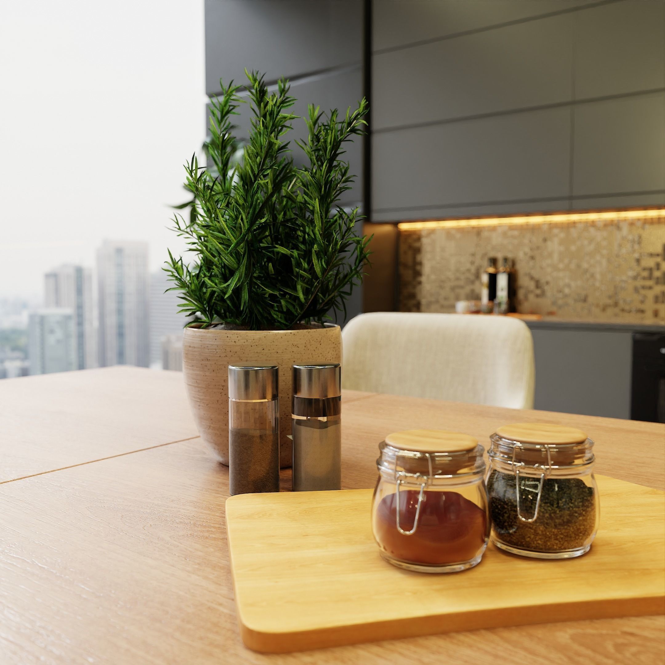 Luxury Apartment Scene - PBR 3D Model - View 9