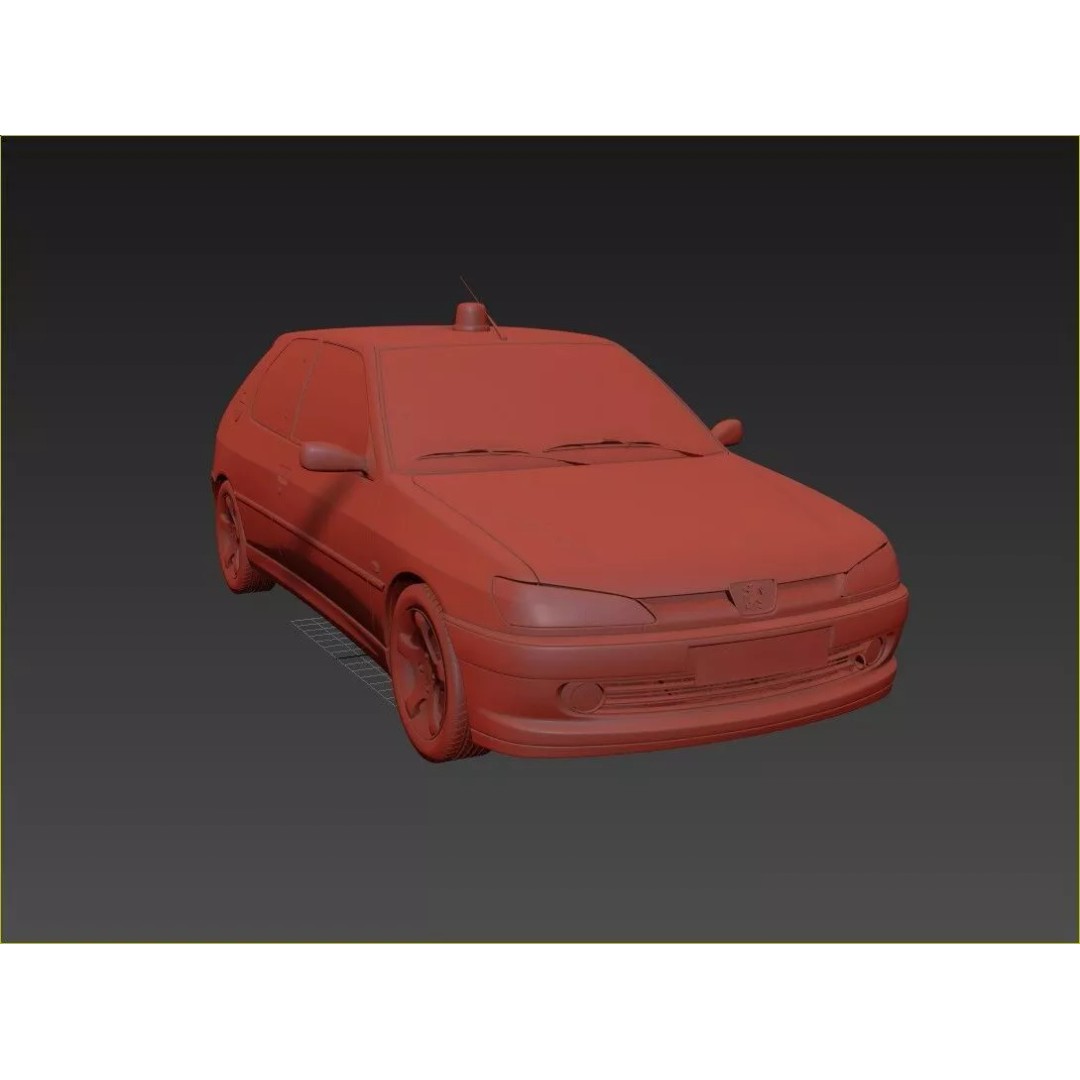 Peugeot 306 Gendarmerie 3D Model – High Poly Car Asset, FBX, OBJ - View 12