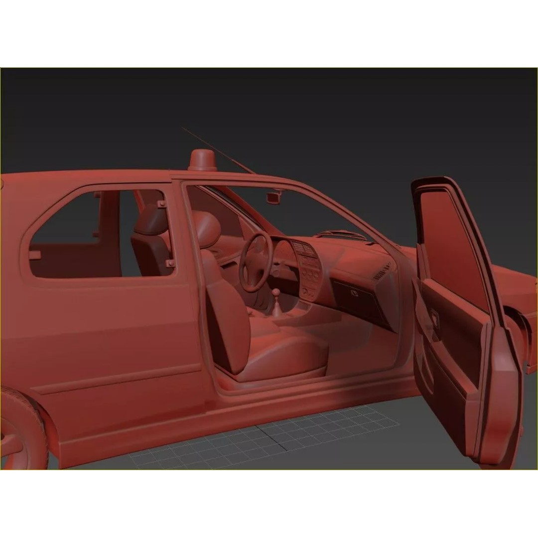 Peugeot 306 Gendarmerie 3D Model – High Poly Car Asset, FBX, OBJ - View 14